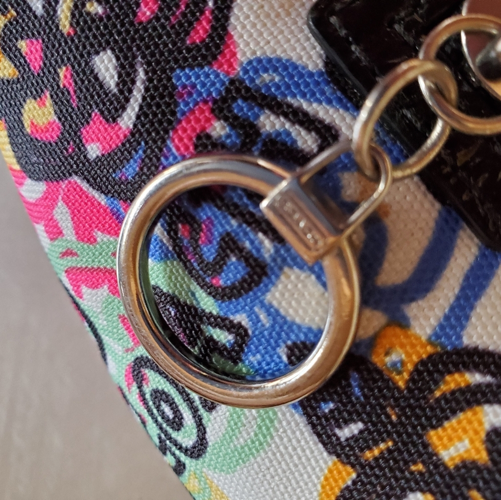 Euc Rare Coach Poppy Graffiti Flowered Multi-Color Handbag Purse Small - Picture 6 of 11